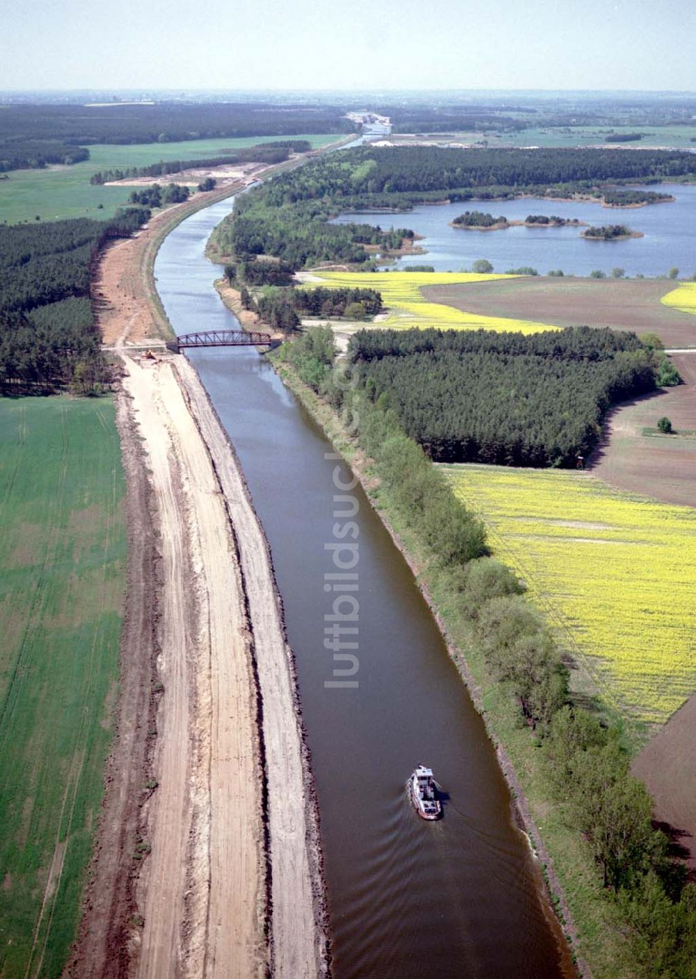 Luftbild Parey / Sachsen-Anhalt - Ausbau des Elbe-Havel-Kanales bei Parey in Sachsen-Anhalt