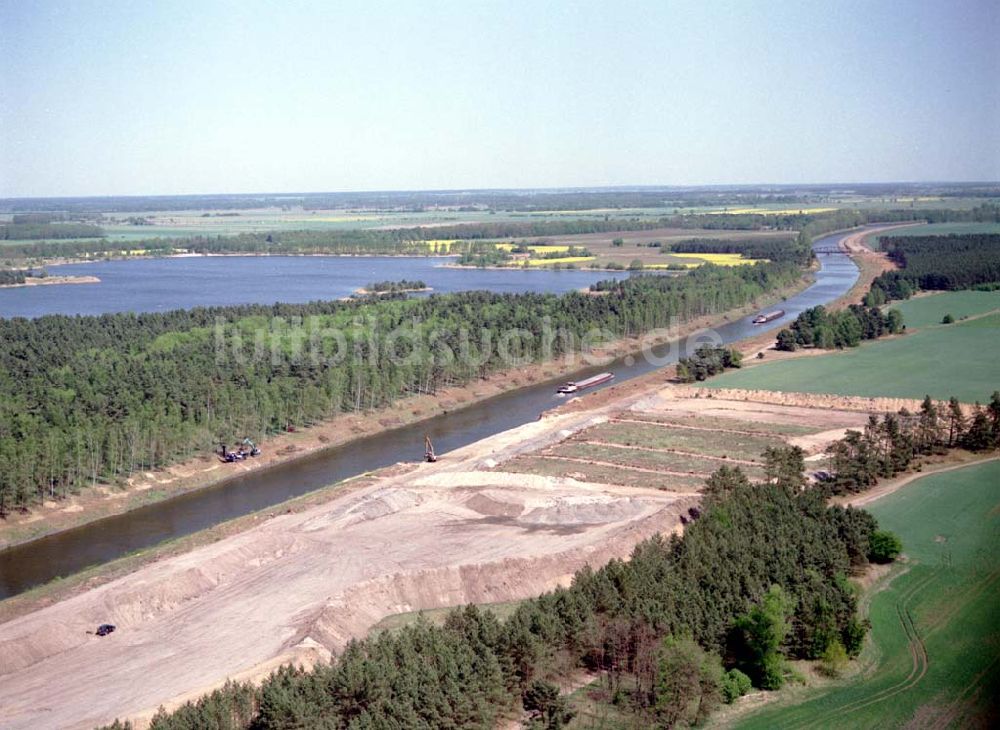 Parey / Sachsen-Anhalt von oben - Ausbau des Elbe-Havel-Kanales bei Parey in Sachsen-Anhalt