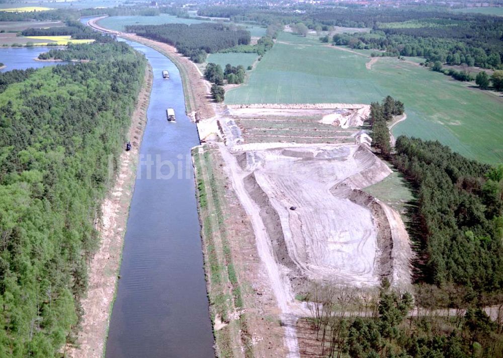 Parey / Sachsen-Anhalt aus der Vogelperspektive: Ausbau des Elbe-Havel-Kanales bei Parey in Sachsen-Anhalt