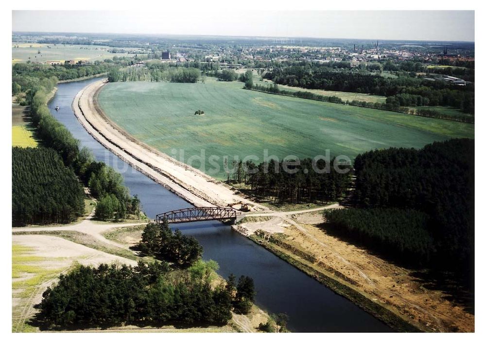 Luftaufnahme Parey / Sachsen-Anhalt - Ausbau des Elbe-Havel-Kanales bei Parey in Sachsen-Anhalt