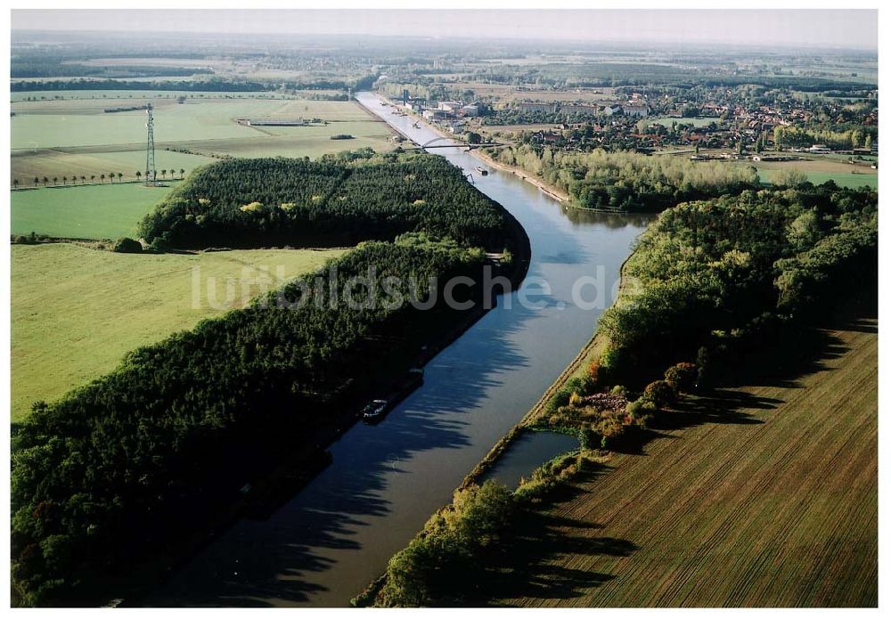 Parey / Sachsen-Anhalt von oben - Ausbau des Elbe-Havel-Kanales bei Parey in Sachsen-Anhalt.