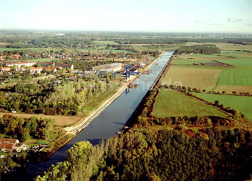 Luftbild Parey / Sachsen-Anhalt - Ausbau des Elbe-Havel-Kanales bei Parey in Sachsen-Anhalt.