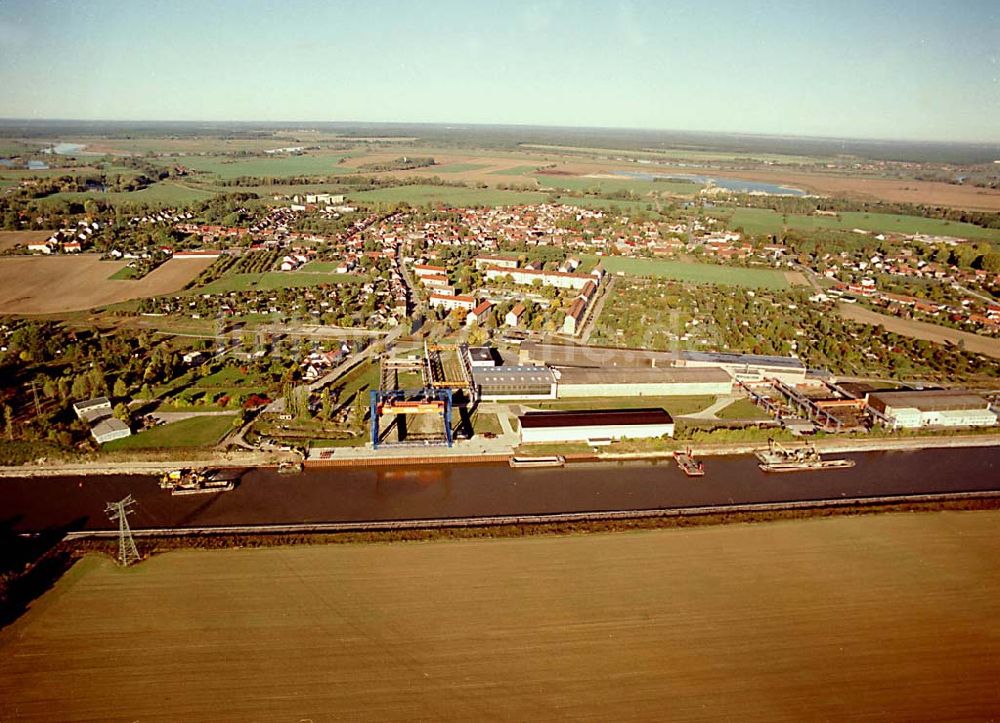 Luftaufnahme Parey / Sachsen-Anhalt - Ausbau des Elbe-Havel-Kanales bei Parey in Sachsen-Anhalt.