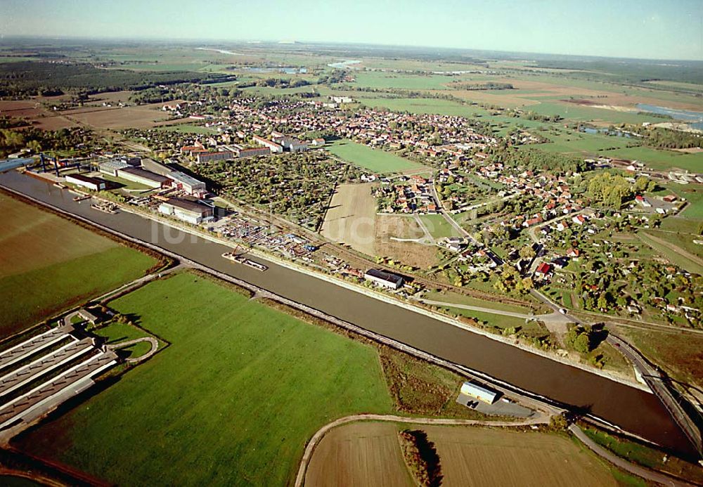 Parey / Sachsen-Anhalt von oben - Ausbau des Elbe-Havel-Kanales bei Parey in Sachsen-Anhalt.