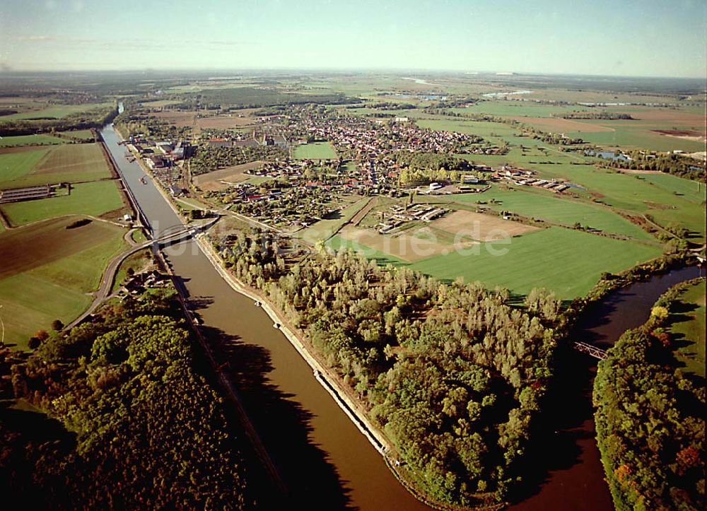 Luftaufnahme Parey / Sachsen-Anhalt - Ausbau des Elbe-Havel-Kanales bei Parey in Sachsen-Anhalt.