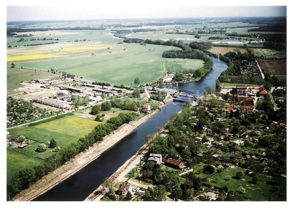 Luftbild Burg / Sachsen-Anhalt - Ausbau des Elbe-Havel-Kanales am nördlichen Stadtrand von Burg in Sachsen-Anhalt