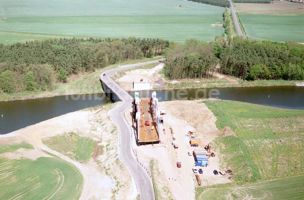 Luftbild Burg / Sachsen-Anhalt - Ausbau des Elbe-Havel-Kanales am nördlichen Stadtrand von Burg in Sachsen-Anhalt