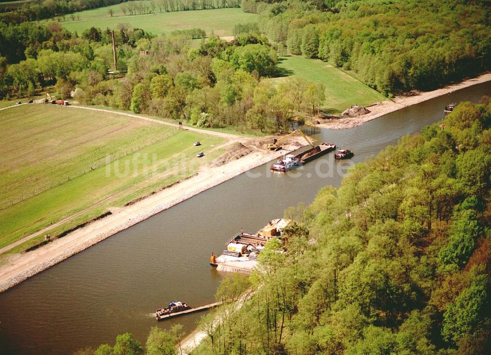 Luftbild Genthin / Brandenburg - Ausbau des Elbe-Havel-Kanales östlich von Genthin in Brandenburg.