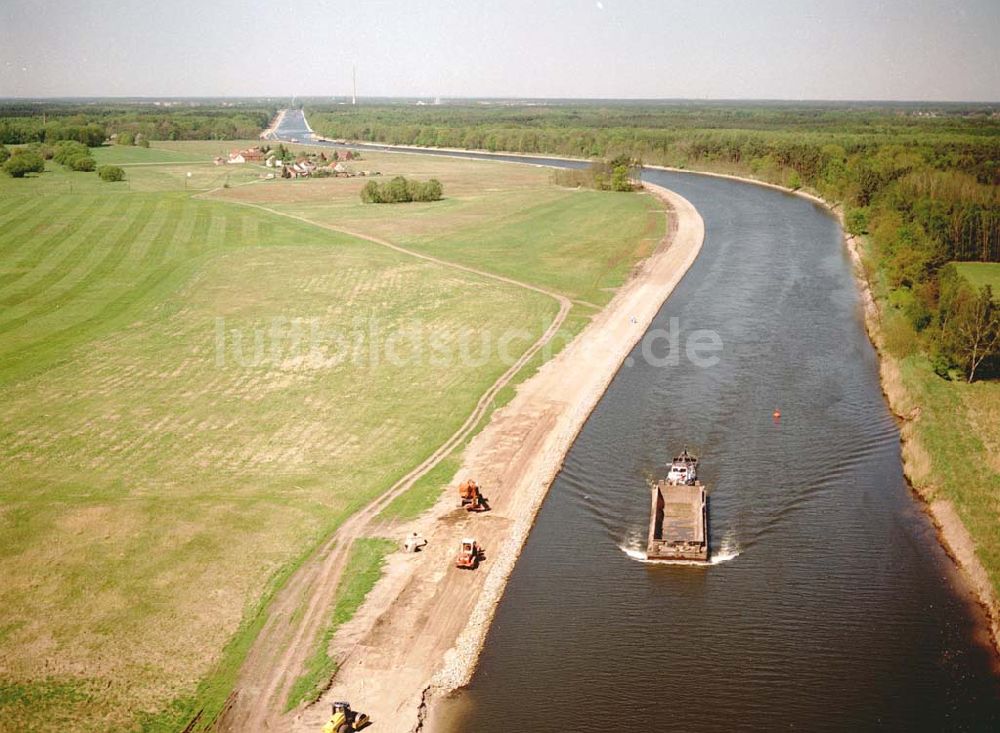 Luftbild Genthin / Brandenburg - Ausbau des Elbe-Havel-Kanales östlich von Genthin in Brandenburg.