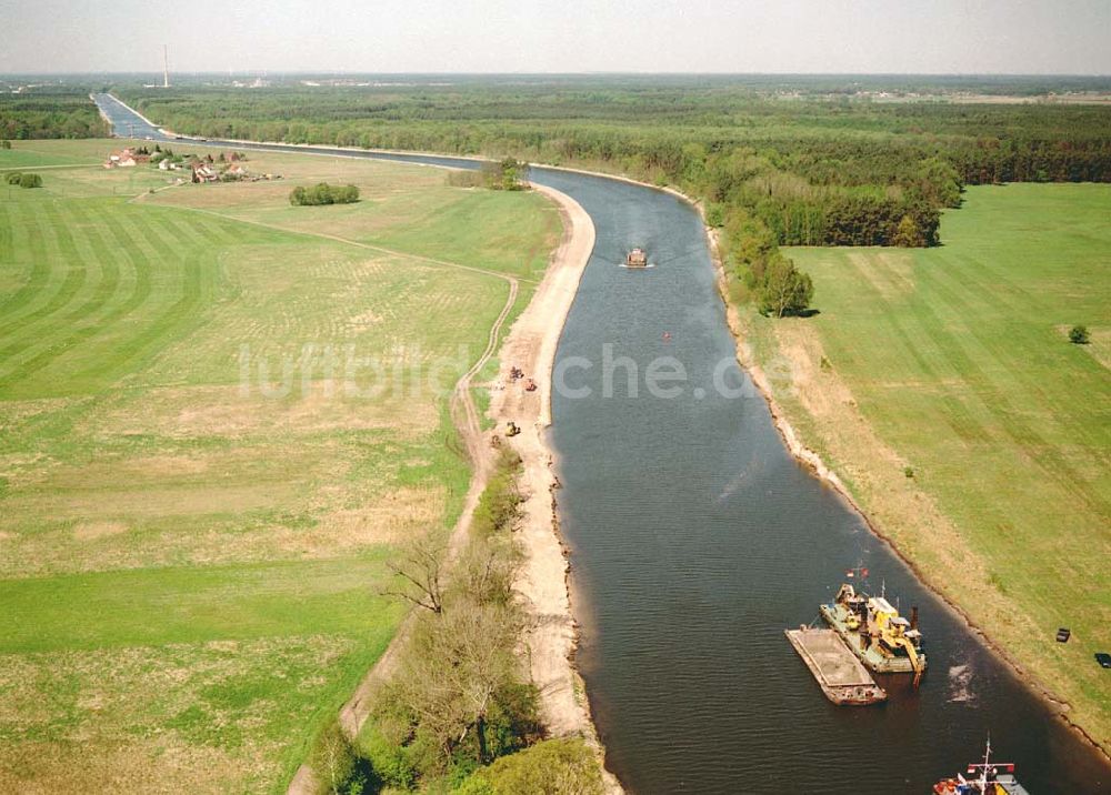 Luftbild Genthin / Brandenburg - Ausbau des Elbe-Havel-Kanales östlich von Genthin in Brandenburg.