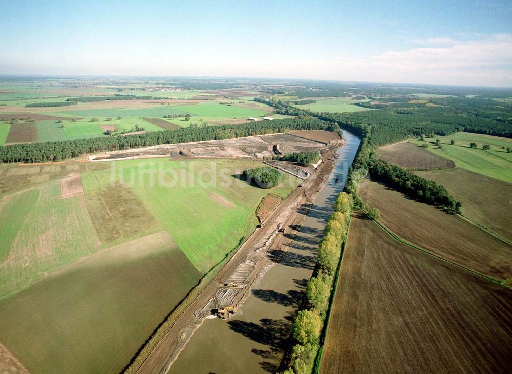 Luftaufnahme Parey - Ausbau des Elbe - Havel - Kanals bei Parey