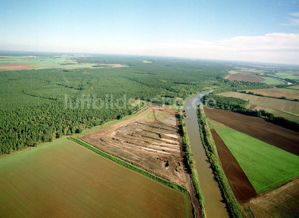 Luftbild Parey - Ausbau des Elbe - Havel - Kanals bei Parey