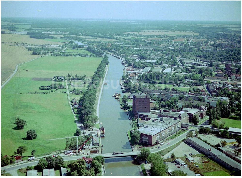 Luftaufnahme Burg - Ausbau des Elbe - Havelkanal bei Burg