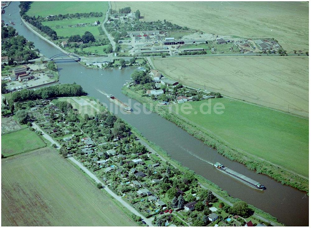 Luftaufnahme Burg - Ausbau des Elbe - Havelkanal bei Burg