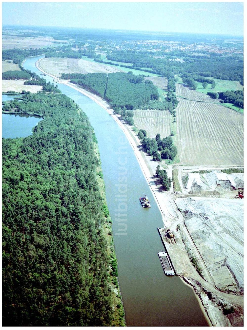 Luftaufnahme Burg - Ausbau des Elbe-Havelkanales