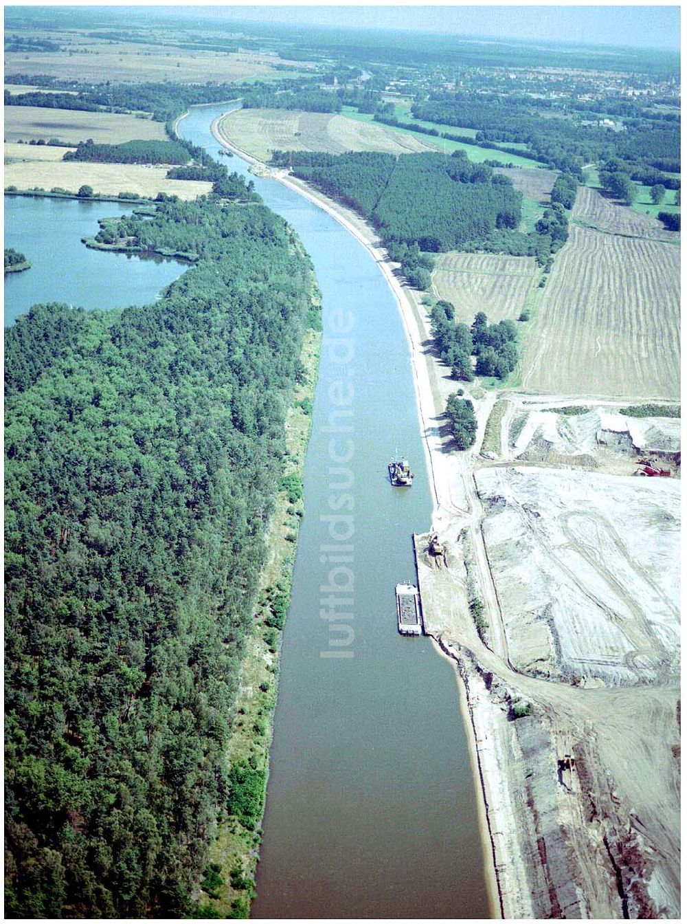 Luftbild Burg - Ausbau des Elbe-Havelkanales