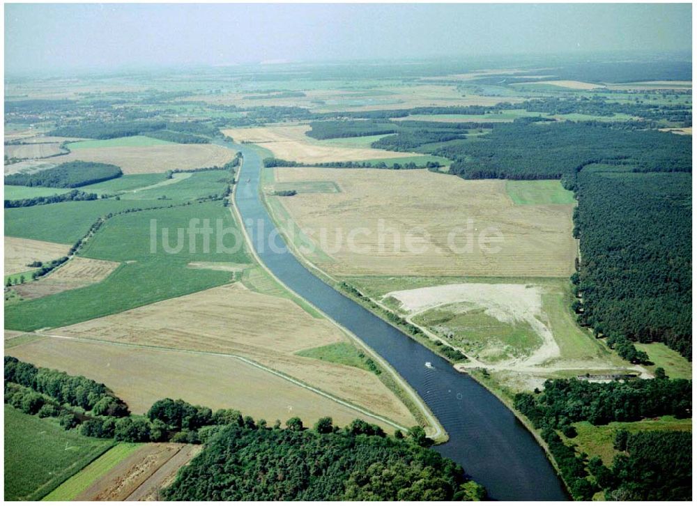 Luftaufnahme Burg - Ausbau des Elbe-Havelkanales