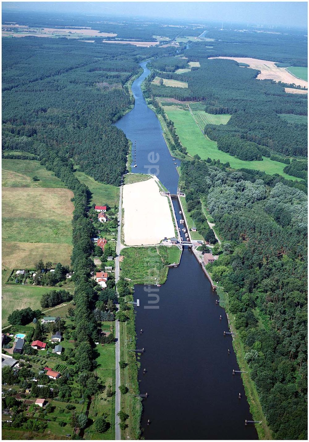 Luftbild Wusterwitz - Ausbau des Elbe-Havelkanales Schleusenausbau Wusterwitz