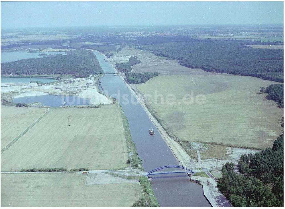 Luftaufnahme Hohenwarthe - Ausbau des Elbe-Havelkanales östlich von Hohenwarthe