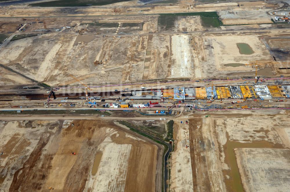 Schönefeld / Bundesland BRB aus der Vogelperspektive: Ausbau des Flughafens Berlin-Schönefeld