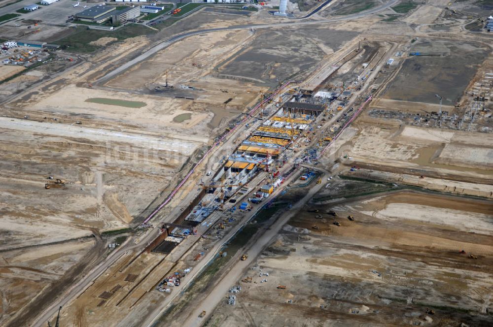 Schönefeld / Bundesland BRB von oben - Ausbau des Flughafens Berlin-Schönefeld