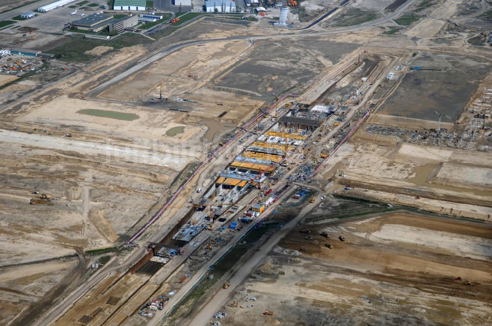 Schönefeld / Bundesland BRB aus der Vogelperspektive: Ausbau des Flughafens Berlin-Schönefeld