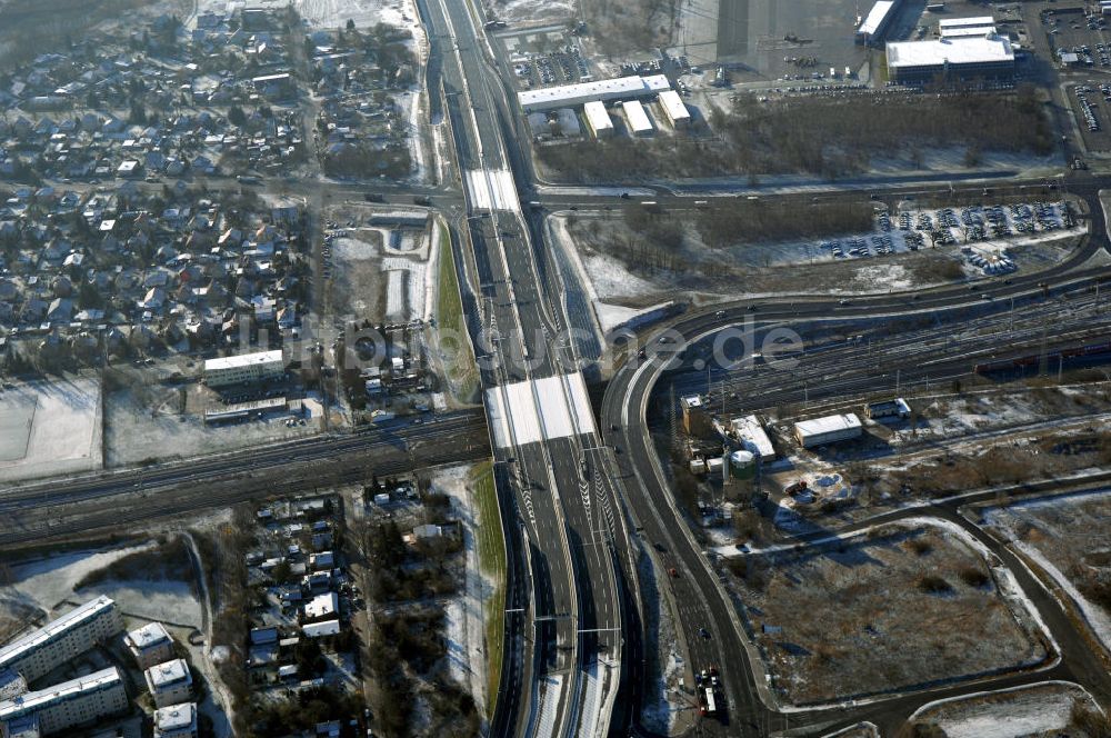 Schönefeld von oben - Ausbau des Flughafens Berlin-Schönefeld / Ausbau der A113n