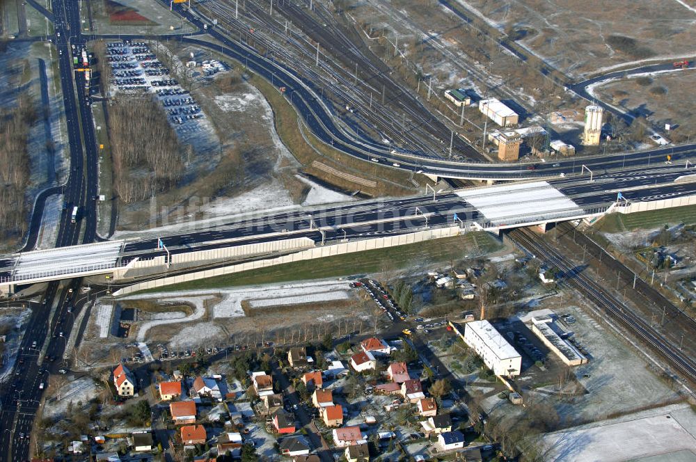 Luftbild Schönefeld - Ausbau des Flughafens Berlin-Schönefeld / Ausbau der A113n