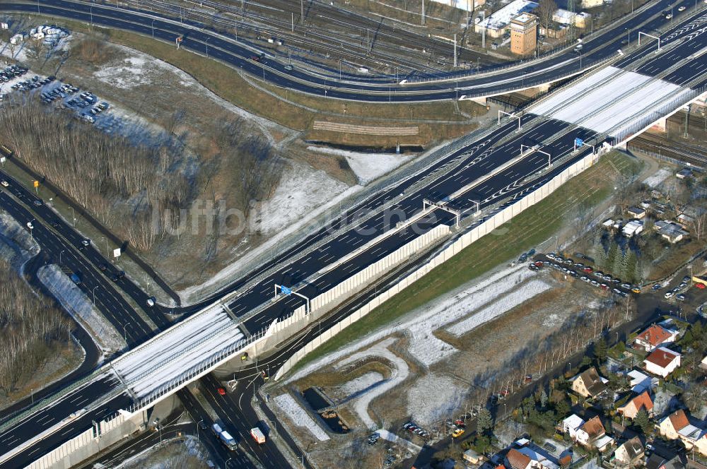 Luftaufnahme Schönefeld - Ausbau des Flughafens Berlin-Schönefeld / Ausbau der A113n