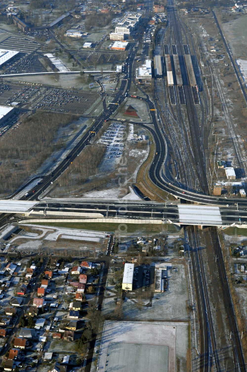 Luftbild Schönefeld - Ausbau des Flughafens Berlin-Schönefeld / Ausbau der A113n