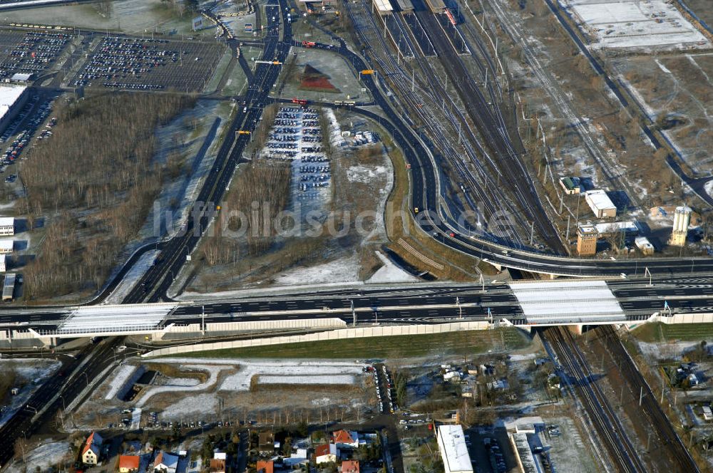 Luftaufnahme Schönefeld - Ausbau des Flughafens Berlin-Schönefeld / Ausbau der A113n