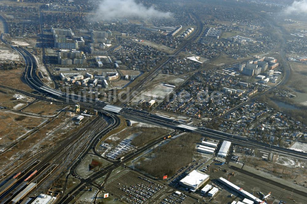 Luftaufnahme Schönefeld - Ausbau des Flughafens Berlin-Schönefeld / Ausbau der A113n