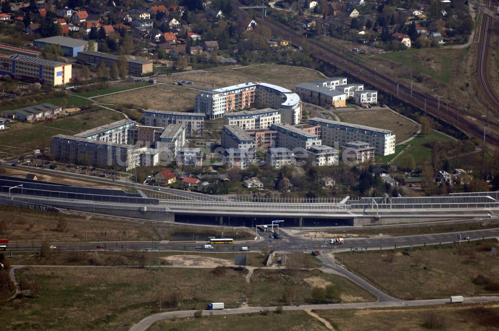 Luftbild Schönefeld - Ausbau des Flughafens Berlin-Schönefeld / Ausbau der A113n