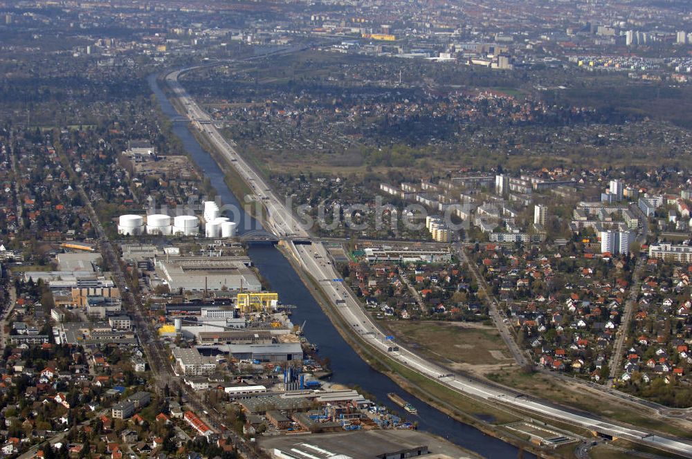 Luftbild Schönefeld - Ausbau des Flughafens Berlin-Schönefeld / Ausbau der A113n