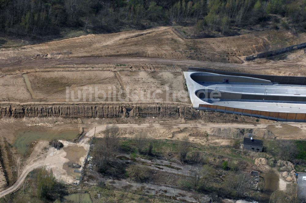 Schönefeld von oben - Ausbau des Flughafens Berlin-Schönefeld / Ausbau der A113n