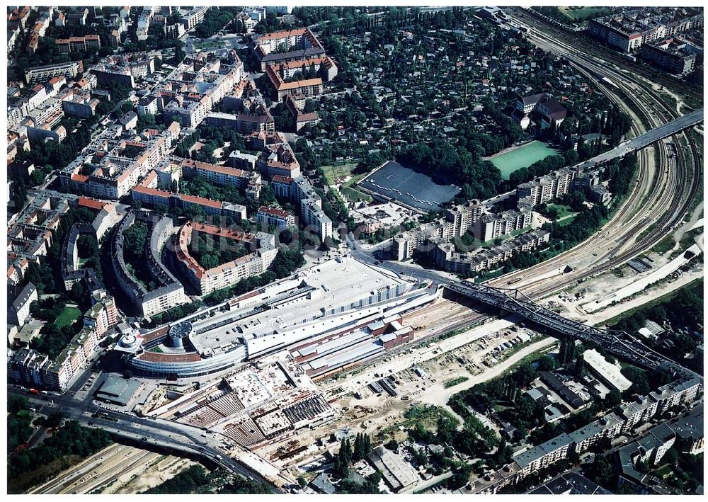 Luftaufnahme Berlin - Wedding - Ausbau des Innernringes der Deutschen Bahn zwischen dem Bereich S-Bhf. Gesundbrunnen.