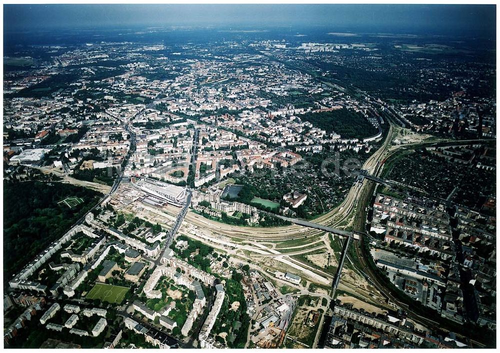 Berlin - Wedding von oben - Ausbau des Innernringes der Deutschen Bahn zwischen dem Bereich Nordkreuz - S-Bhf. Gesundbrunnen.