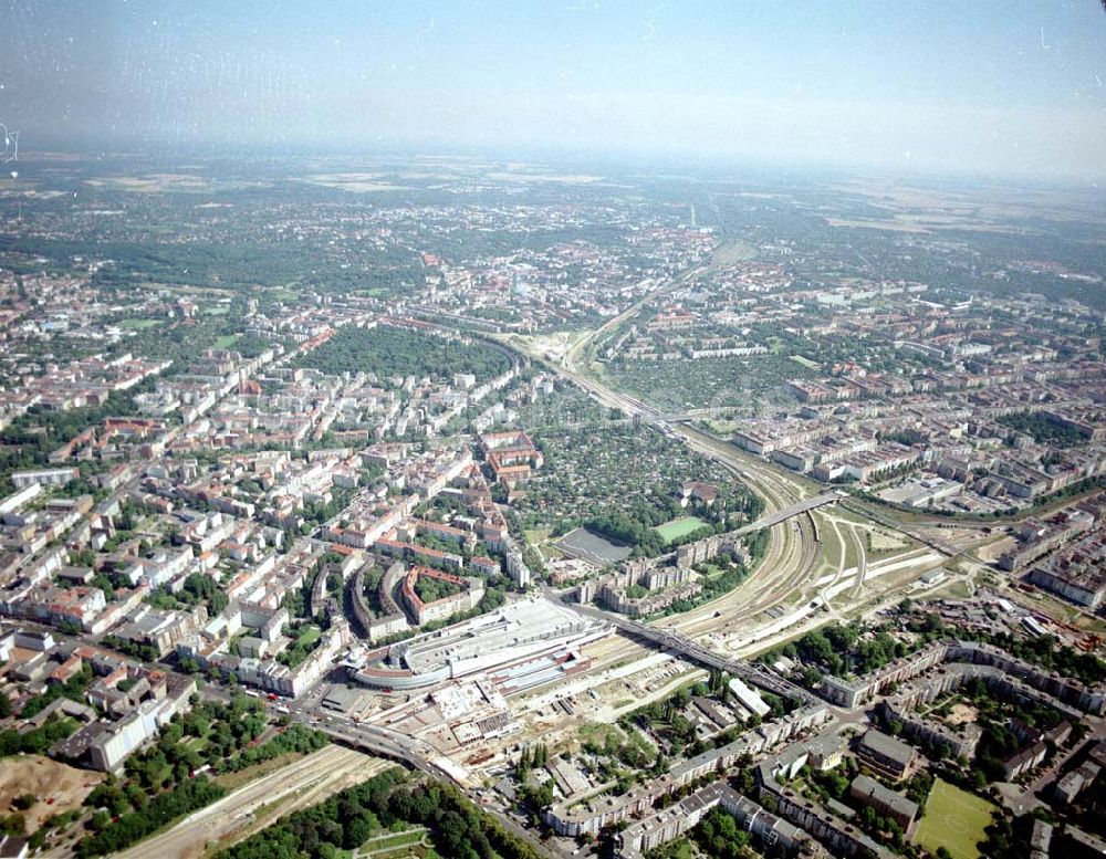 Luftaufnahme Berlin - Wedding - Ausbau des Innernringes der Deutschen Bahn zwischen dem Bereich Nordkreuz - S-Bhf. Gesundbrunnen.