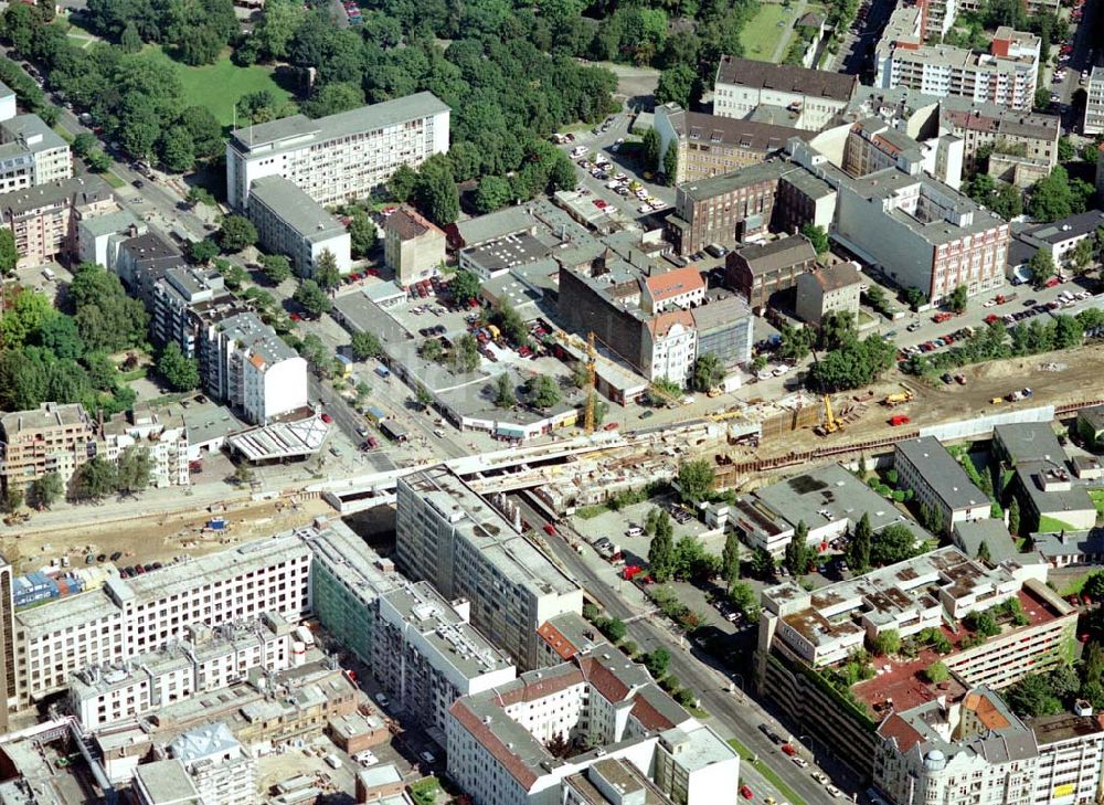 Luftaufnahme Berlin - Wedding - Ausbau des Innernringes der Deutschen Bahn zwischen dem Bereich Westhafen - Müllerstraße.