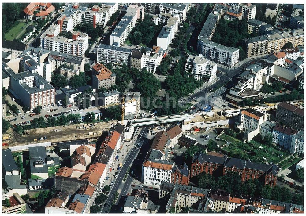 Berlin - Wedding von oben - Ausbau des Innernringes der Deutschen Bahn zwischen dem Bereich Westhafen - Müllerstraße.