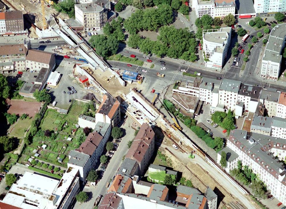 Berlin - Wedding von oben - Ausbau des Innernringes der Deutschen Bahn zwischen dem Bereich Westhafen - Müllerstraße.