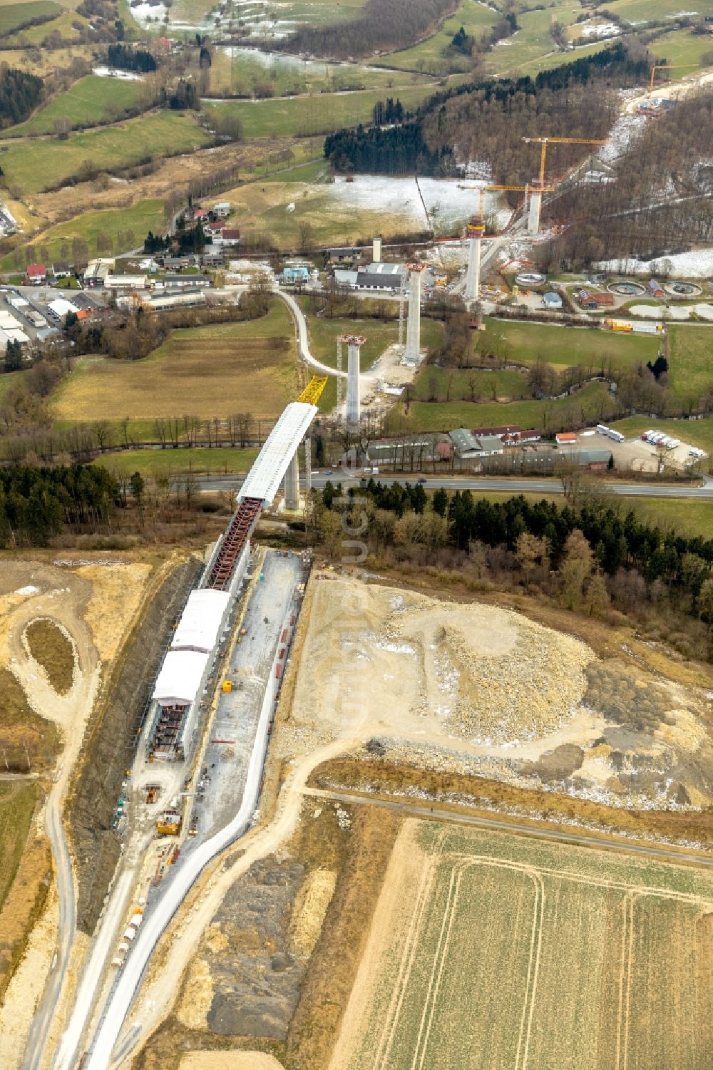 Luftbild Bad Wünnenberg - Ausbau Der Ortsumgehung Im Straßenverlauf Der ...