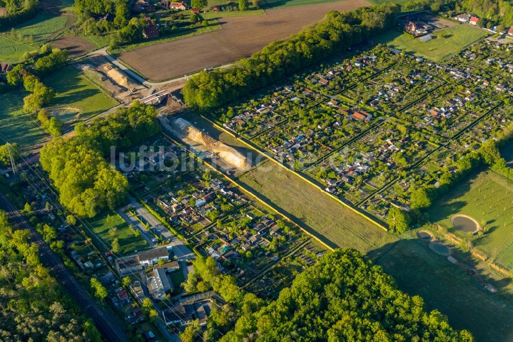 Münster von oben - Ausbau der Ortsumgehung im Straßenverlauf an der Dingstiege - Dyckburgstraße - Hatzfeldweg - Wilhelmshavenufer in Münster im Bundesland Nordrhein-Westfalen, Deutschland