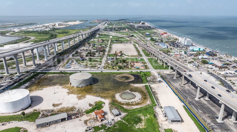 Luftbild Corpus Christi - Ausbau der Ortsumgehung im Straßenverlauf US 181 Highway in Corpus Christi in Texas, USA