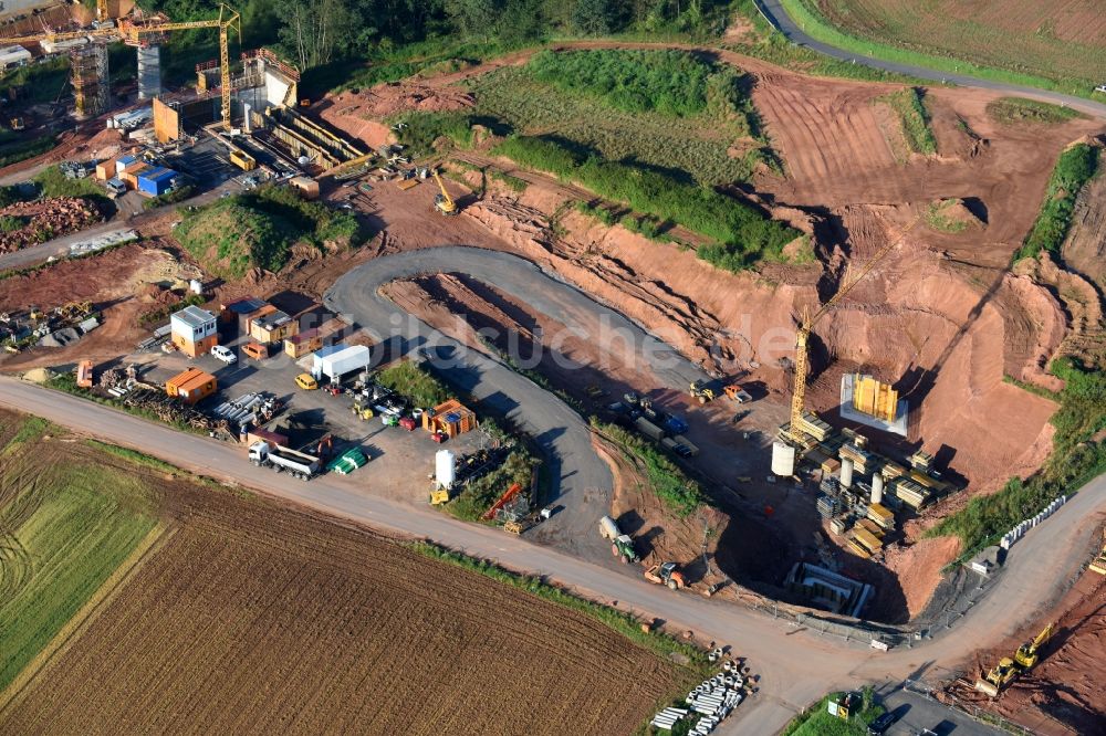 Luftbild Neuental - Ausbau der Ortsumgehung im Straßenverlauf der B254 in Neuental im Bundesland Hessen, Deutschland