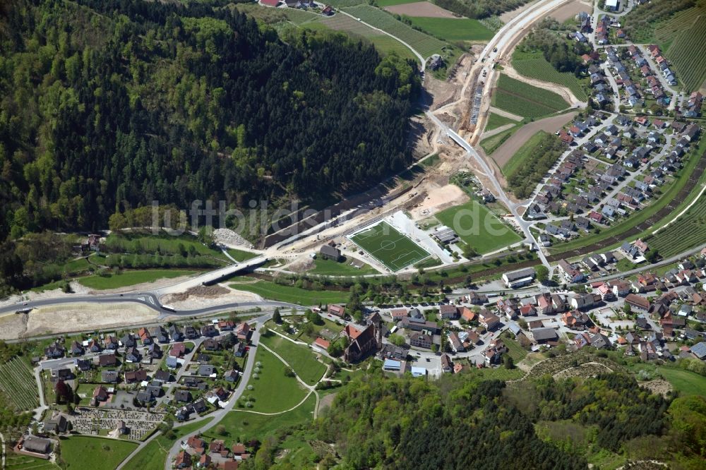 Oberkirch aus der Vogelperspektive: Ausbau der Ortsumgehung im Straßenverlauf in Oberkirch im Bundesland Baden-Württemberg, Deutschland