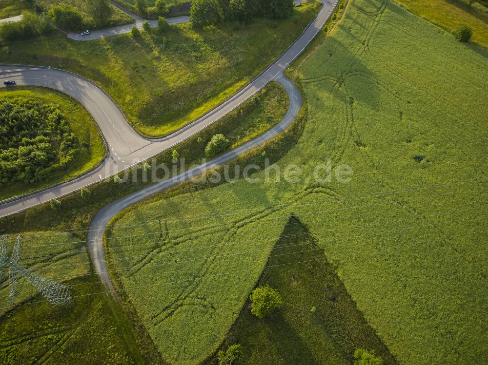 Luftbild Eschdorf - Ausbau der Ortsumgehung im Straßenverlauf Staatsstraße 177 in Eschdorf im Bundesland Sachsen, Deutschland