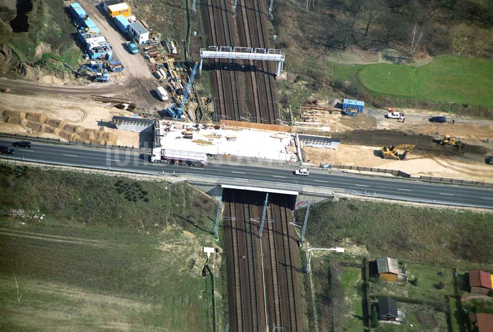 Mahlow aus der Vogelperspektive: Ausbau der Ortsumgehungsstraße bei Mahlow