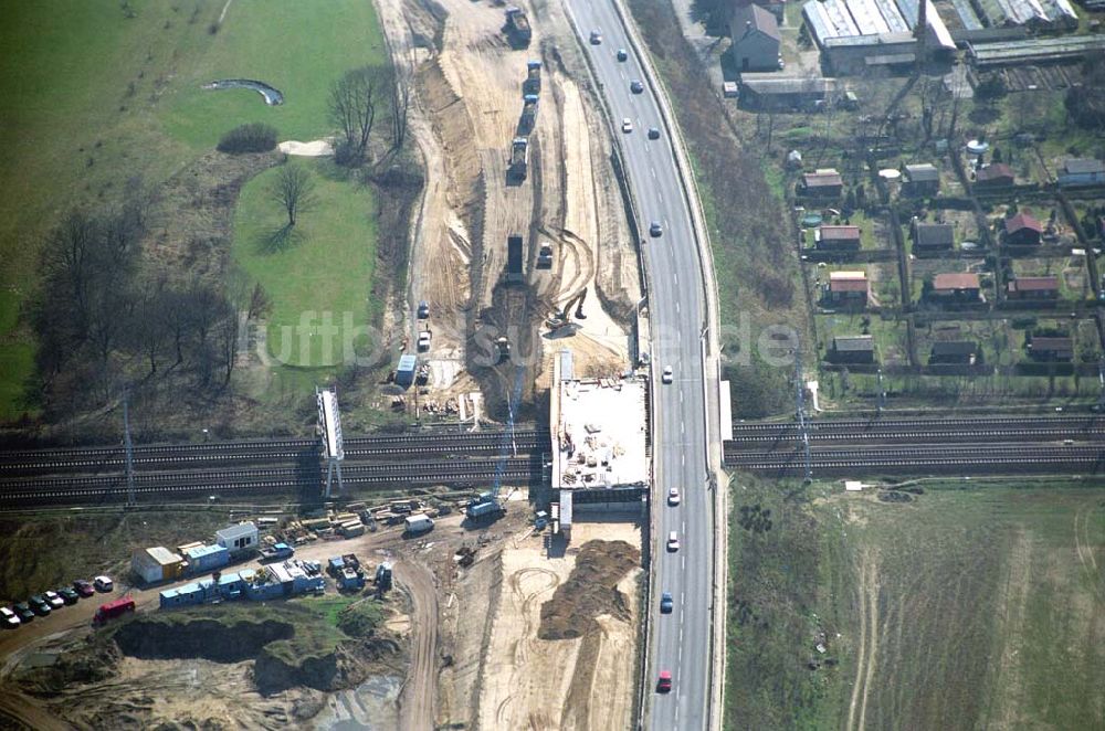 Mahlow von oben - Ausbau der Ortsumgehungsstraße bei Mahlow