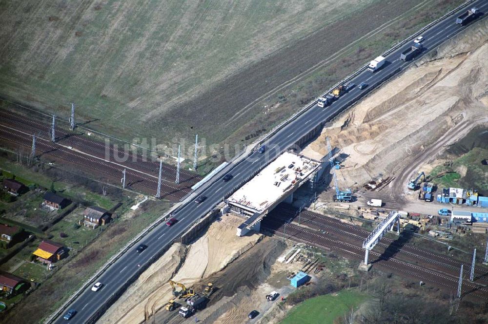 Luftaufnahme Mahlow - Ausbau der Ortsumgehungsstraße bei Mahlow